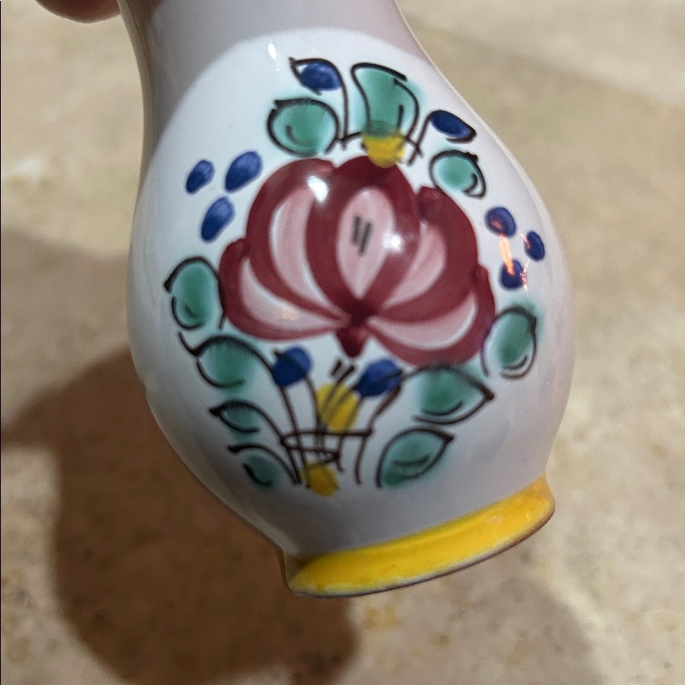 vintage Handpainted pottery bud vase Match Holder Striker - Picture 10 of 10
